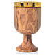 Chalice in Assisi olive wood with Deruta ceramic cup H17cm s2