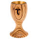 Calice olivo coppa vetro con tau diam 7 cm s1