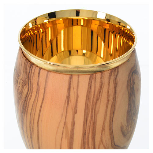 Chalice in Assisi seasoned olive wood H16cm 3