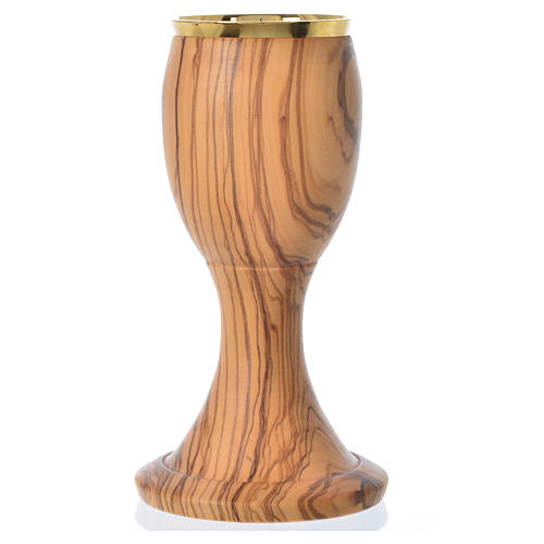 Cáliz de madera estacionada de olivo de Asís 16cm 2