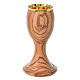 Calice en olivier vieilli d'Assise h 16 cm s1