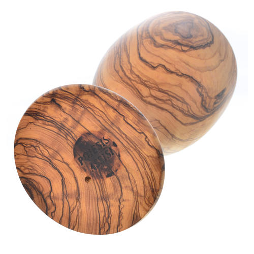 Chalice in Assisi seasoned olive wood and glass cup, H18cm 5