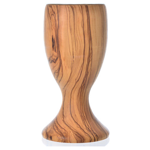 Calice olivier vieilli d'Assise et coupe verre h 18 cm 3