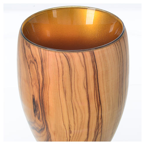 Calice olivier vieilli d'Assise et coupe verre h 18 cm 4
