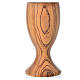 Chalice in Assisi seasoned olive wood and glass cup, H18cm s2