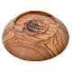 Patena de madera estacionada de olivo de Asís diámetro 10.5cm s3