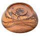 Patena de madera estacionada de olivo de Asís diámetro 13.5cm s3