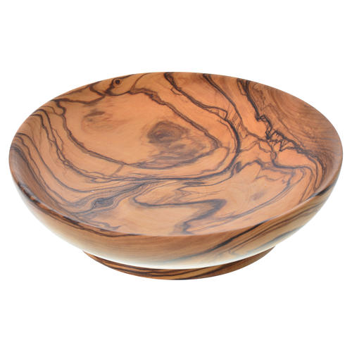 Patena de madera estacionada de olivo de Asís diámetro 14.5cm 1
