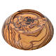 Patena de madera estacionada de olivo de Asís diámetro 14.5cm s3