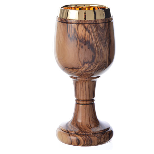 Chalice olive wood from Holy Land 18cm 4