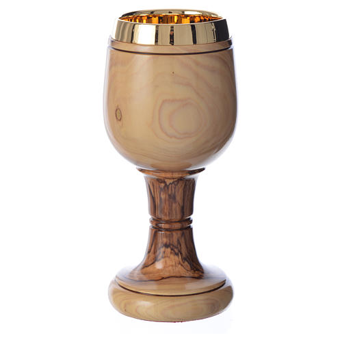 Chalice olive wood from Holy Land 18cm 5