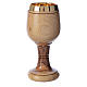 Chalice olive wood from Holy Land 18cm s5