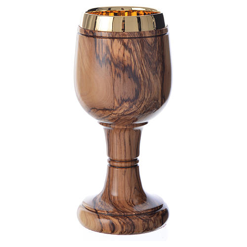 Chalice olive wood from Holy Land 18cm 1