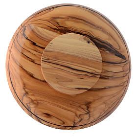 Paten in olive wood and brass from the Holy Land