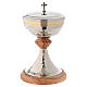 Ciborium in Assisi seasoned olive wood and hammered silver brass s1