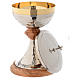 Ciborium in Assisi seasoned olive wood and hammered silver brass s2
