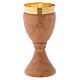 Chalice in smooth Assisi seasoned olive wood 20 cm s2