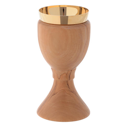 Portable chalice in Assisi seasoned olive wood 1