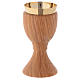 Portable chalice in Assisi seasoned olive wood s2