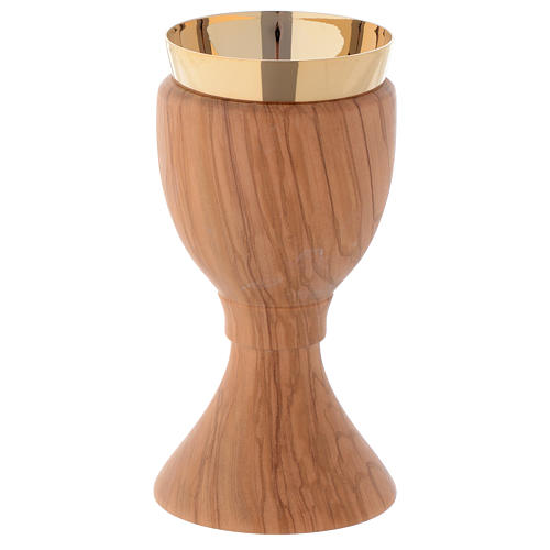 Portable chalice in Assisi seasoned olive wood 2
