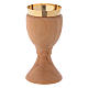 Portable chalice in Assisi seasoned olive wood s1