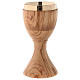 Chalice in Assisi seasoned olive wood, stylised cross and tree s4
