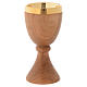 Chalice in Assisi seasoned olive wood 20 cm, round node s2