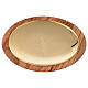 Paten in in Assisi seasoned olive wood and brass 14 cm s2