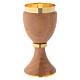 Chalice in Assisi seasoned olive wood with steel node s2