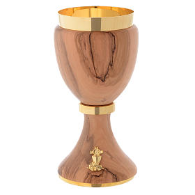 Chalice in Assisi seasoned olive wood with steel node