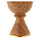 Cálice em madeira de oliveira italiana com copa dourada s4