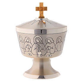 Pyx with Last Supper 8 cm, silver cast brass