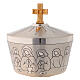 Pyx with Last Supper 8 cm, silver cast brass s3