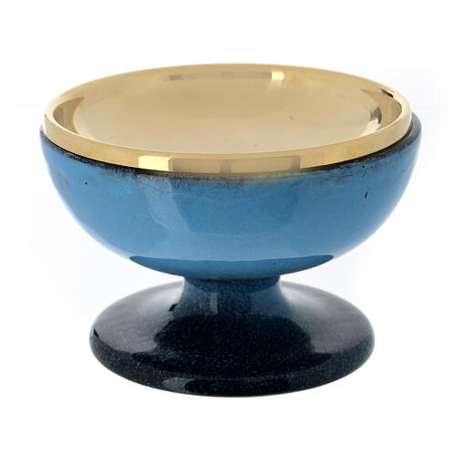 Paten turquoise ceramic and gold plated brass 16 cm 1