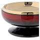 STOCK Red ceramic and gold plated brass paten d. 15 cm s2