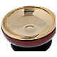 STOCK Red ceramic and gold plated brass paten d. 15 cm s3