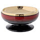 Paten red ceramic and gold-plated brass, diam. 15 cm s1