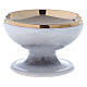 STOCK Pearly ceramic and gold plated brass paten with golden spike decoration d. 15 cm s2