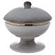 STOCK White ceramic and gold plated brass ciborium with loaves and fishes pattern d. 15 cm s4