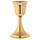 Gold plated brass chalice with satin base 20 cm s1