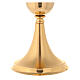 Gold plated brass chalice with satin base 20 cm s3