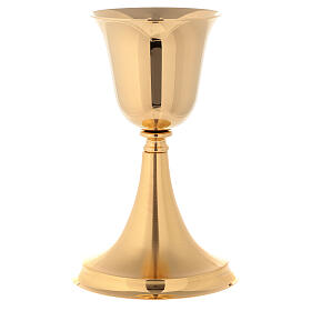 Cálice latão dourado base acetinada 20 cm