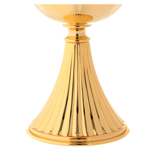 Golden brass pyx h 17 cm tapered base 3