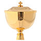 Golden brass pyx, h 17 cm tapered base s2