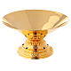 Paten in golden brass with red and blue stones s1