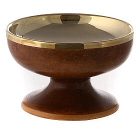 STOCK Leather-coloured paten, gold plated brass, 16 cm