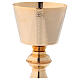 Goblet and paten in golden brass 19 cm s2