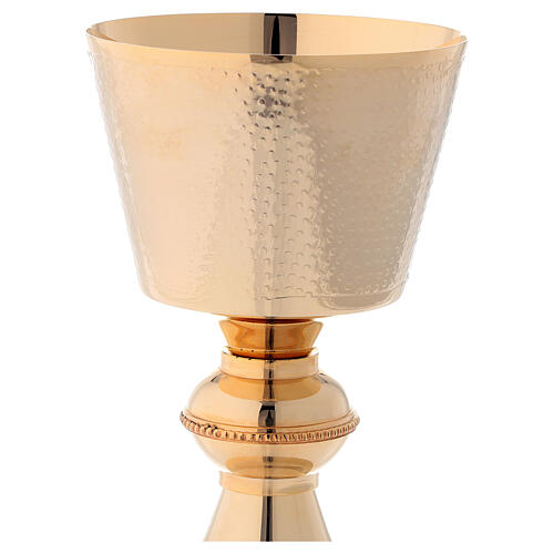 Gold plated brass chalice and paten 7 1/2 in 2