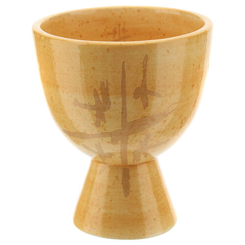 Cana line ceramic chalice mustard 12 cm 1