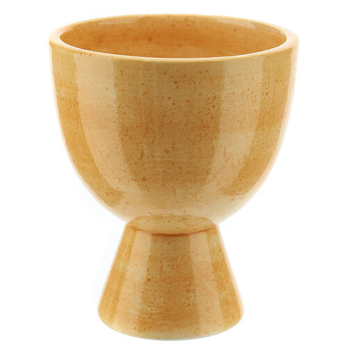 Ceramic chalice, Cana Line mustard 12 cm 4